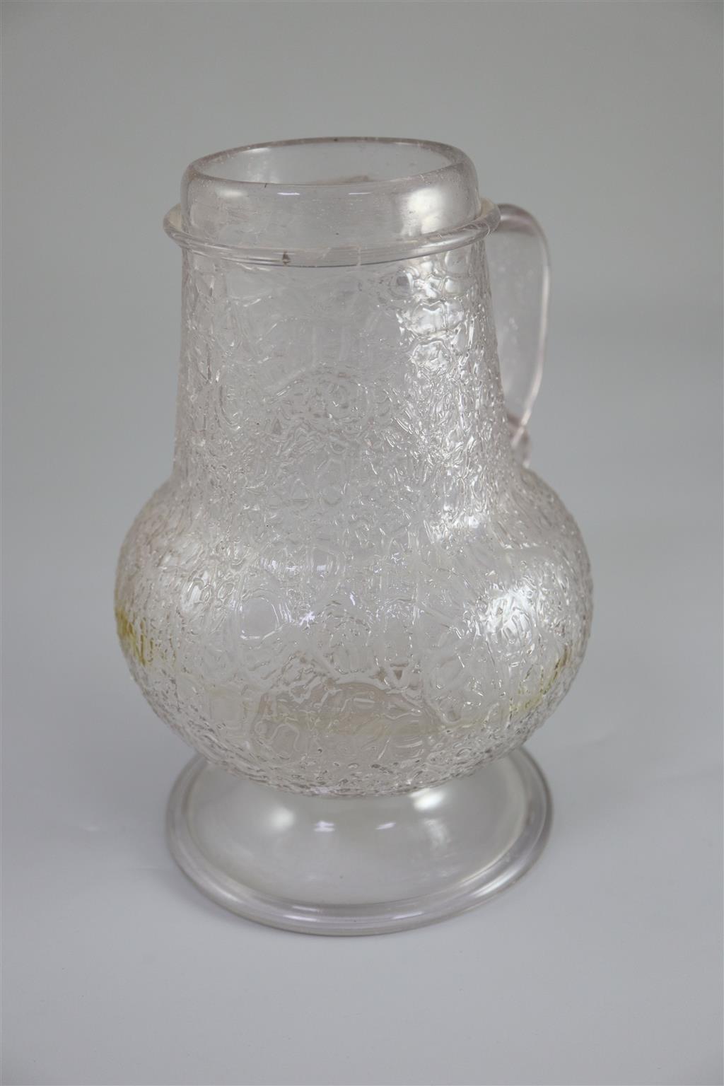 A Continental ice glass flagon, c.1600, possibly Antwerp, 20cm high